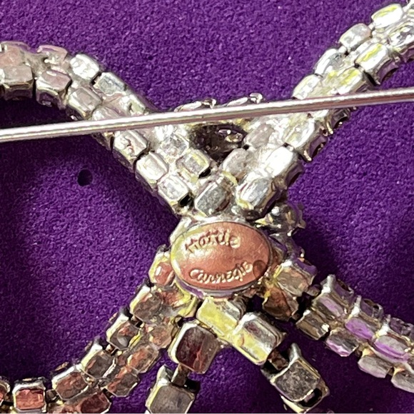 Vintage 1950's Hattie Carnagie Baroque Blister Pearl Drop Bow Brooch - Picture 6 of 9